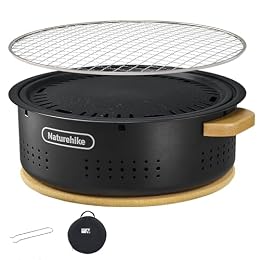 Naturehike Charcoal BBQ Grill with Heat Proof Mat, 11.8 INCH Small Grill