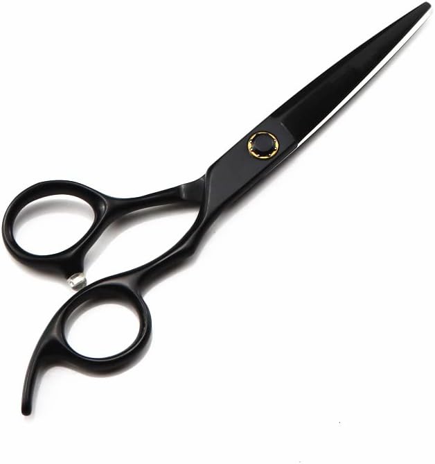 Hair Cutting Scissors, 6inch Professional Japan 440c steel black Bearing hair scissors haircut thinning barber tools cutting shears hairdresser scissors (Color : Cutting)