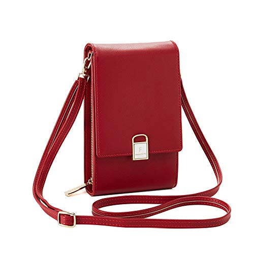 Hooshion Crossbody Handy börse für Frauen, Mini Schultertasche börse mit Kreditkartenfächern Cover