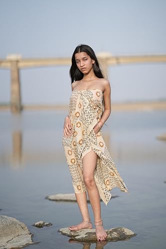 Ethical Cotton Sarong | Traditional Printed Artisan Indian Sarongs | Hand Block Print Fabric Wrap Handcrafted Block Print Sarong | Eco Cotton Wrap4