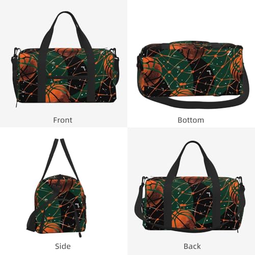 Bolsa de deporte con compartimento para zapatos y lona resistente al agua para viajes de noche 2