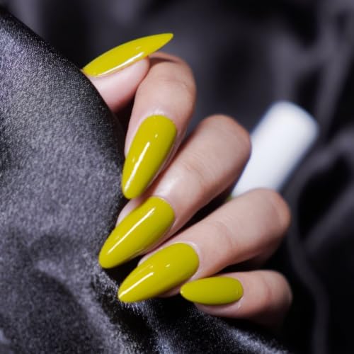 Image of Nails & More Neon Green Nail Polish, Argan Oil-Infused Gel Shine, Vibrant Yellow-Green Nails, Unique Shade | 10ml