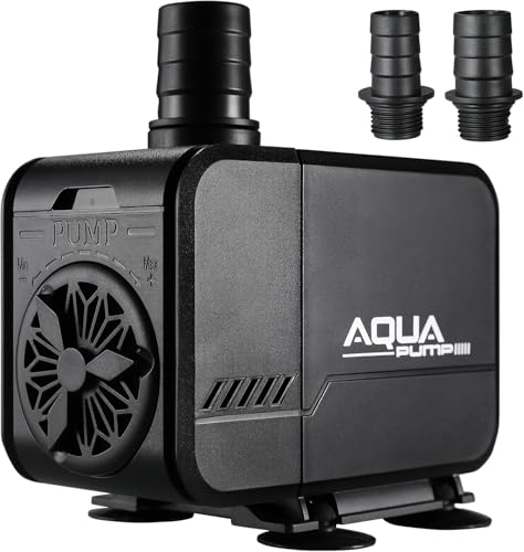 32W Aquarium Pumpe,Einstellbarer Durchfluss Wasserpumpe Teichpumpe,2200L/H Amphibisch Teichpumpe mit Filter und 3 Düse 19mm/22mm/25mm,Max Förderhöhe 2.4m,für Teich Brunnen, Aquarium,Steingarten Garten