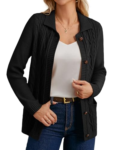 GRACE KARIN Womens Long Sleeve Cable Knit Cardigan...
