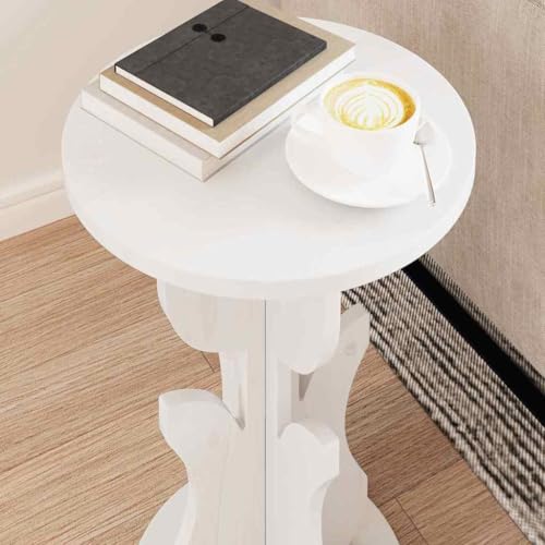 Table basse ronde blanche petite table d'appoint pour petit salon - 5