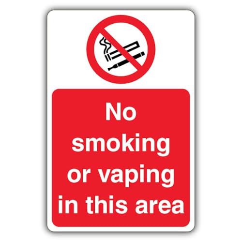 Panneau autocollant No Smoking or Vaping In this Area en vinyle V Safety