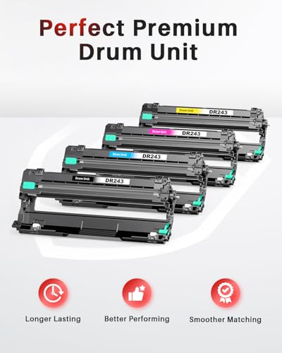 Halloya DR-243CL Trommel Kompatibel mit Brother DR243CL DR243 DR-243 Trommeleinheit für MFC-L3750CDW L3770CDW L3710CW L3730CDN DCP-L3550CDW L3510CDW L3517CDW HL-L3210CW L3230CDW L3270CDW（4-Pack）