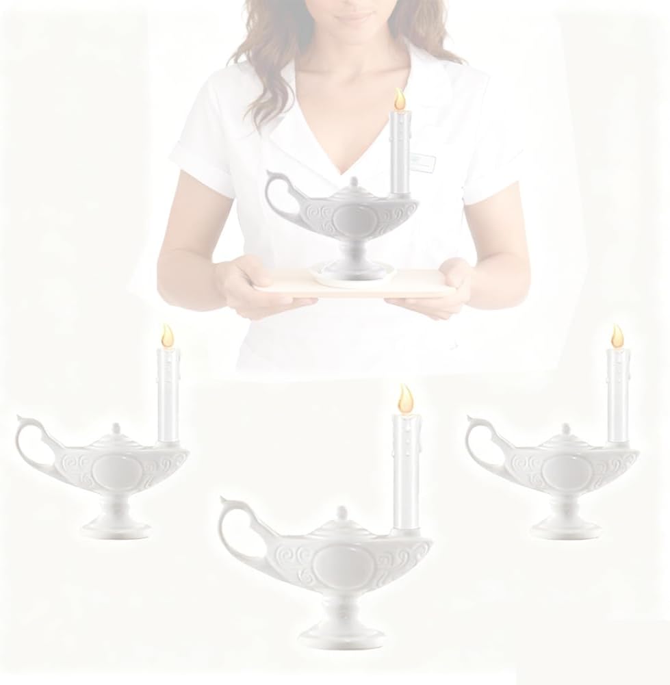 4Pcs Nurse Graduation Lamp, Flameless LED Candle with Ceramic Base, Memorial Light for Funeral, Vigil & Moment of Silence, Nurse Appreciation Gift (Batteries Not Included) (4)