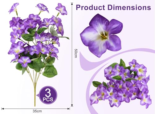 Image of Artificial Petunias 3 Packs UV Resistant, Purple White