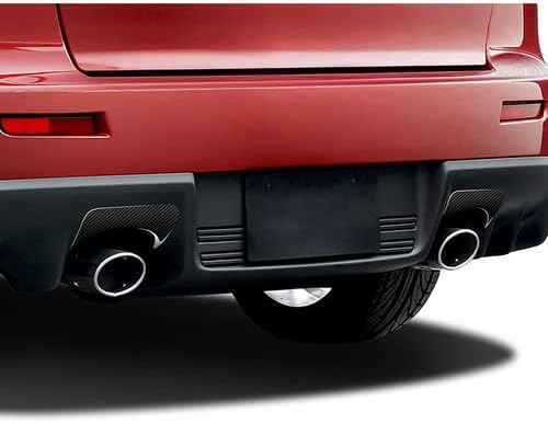 Pair Real Carbon Fiber Rear Bumper Exhaust Heat Shield Protector Compatible with 2008-2015 Mitsubishi Lancer Evolution 10, 2009 2010 2011 2012 2013 2014