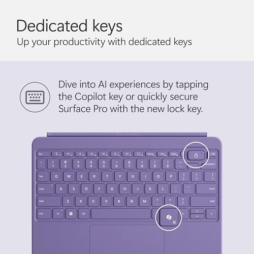 Microsoft Surface Pro Keyboard and Slim Pen 2 Bundle for Surface Pro 12" Device, Alcantara Material, Violet - image 4