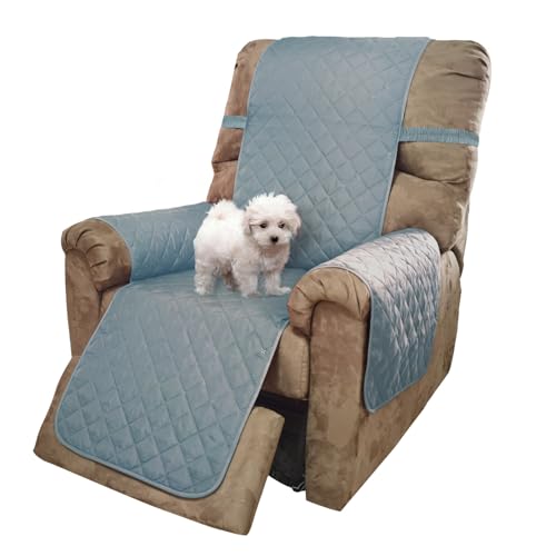 U-NICE HOME Reversible Recliner Chair Covers, Light Blue/Beige