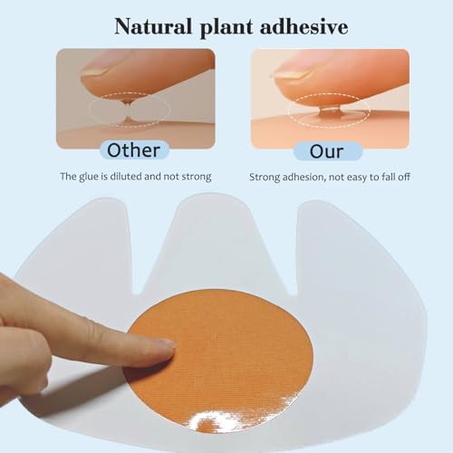 POMAMZ 3 Paar Brust Tape Selbstklebender BH Push Up Unsichtbar Rückenfrei für Große Körbchen inkl. Nippelcover, Beige,E-F