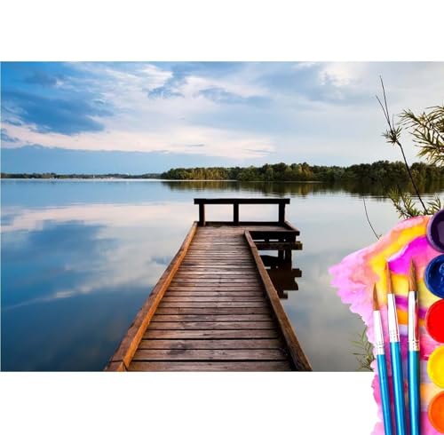 Peinture par Numéro Débutants Le Lac : Évadez-vous avec ce Grand Coloriage Acrylique 90x120