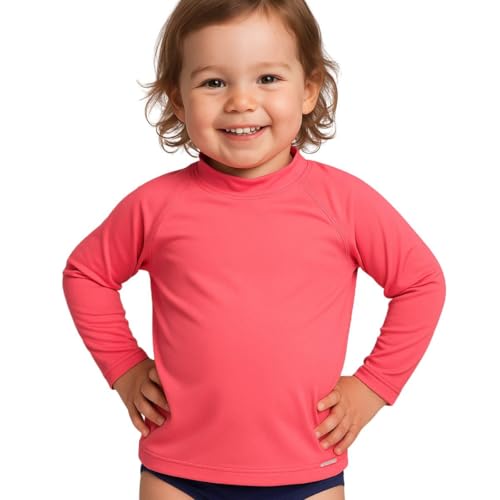 Blusa Infantil Praia Piscina Natação Proteção Solar 1 Ao 10 (BR, Idade, 12 Meses, 24 Meses, Regular, Padrão, Coral 18)