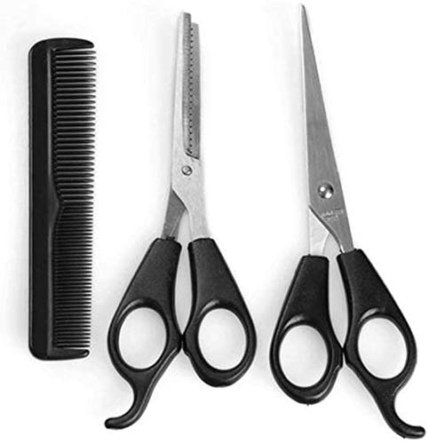 Ciseaux de coupe de cheveux amincissants et peigne en set coiffure 3 pièces