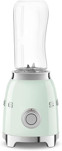Miniatura 3 de SMEG Licuadora personal estilo retro de los años 50 con perilla retroiluminada y dos botellas libres de BPA de 20.3 fl oz PBF01PGUS verde pastel