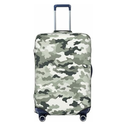 Travel Luggage Cover White camouflage Suitcase Protector Elastic Washable Stretch Suitcase Protector Anti-Scratch Travel Suitcase Cover Fit 18-32 Inch Luggage