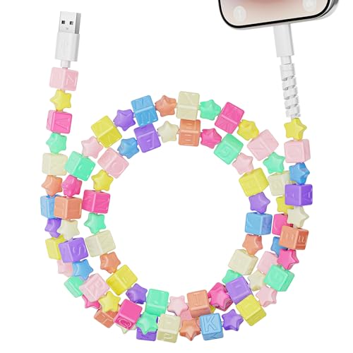 for iPhone Charger Cord [MFi Certified] Coloful Candy Stars Beaded USB iPhone Charger Fast Charging Cable for iPhone 14 13 12 11 Plus Pro Max Long USB A to iPhone Cable 3.3FT for iPad 9th 8th 7th