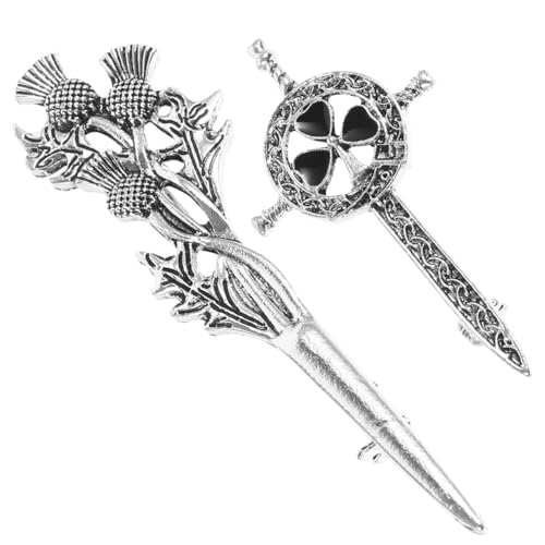 Anneome Broche Vintage Femme Lot De 2 Broches Écossaises En Alliage Argenté Broche Chardon Bijoux Élégants Pour Tenues Quotidiennes Et Événements Spéciaux