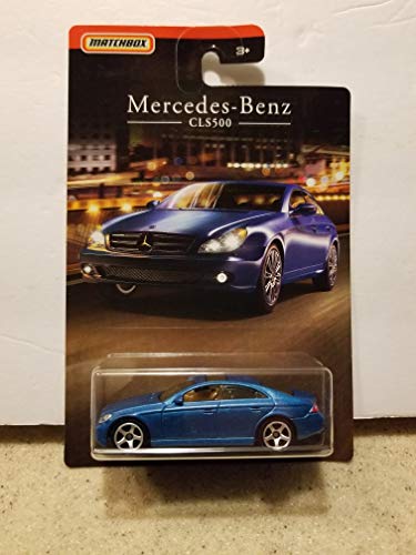 Matchbox 2018 Mercedes-Benz Collection - 4 Door CLS500 Coupe in Matte Gold Finish on Night-Themed Art Card