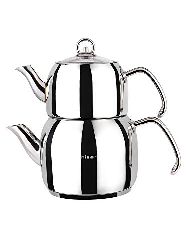 Hisar Mercury Turkish teapot, Medium, Stainless Steel