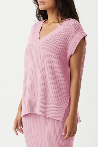 Image of Saodimallsu Womens V Neck Sweater Vest Oversized Ribbed Knit Sleeveless Casual Loose Fit Pullover Tank Top