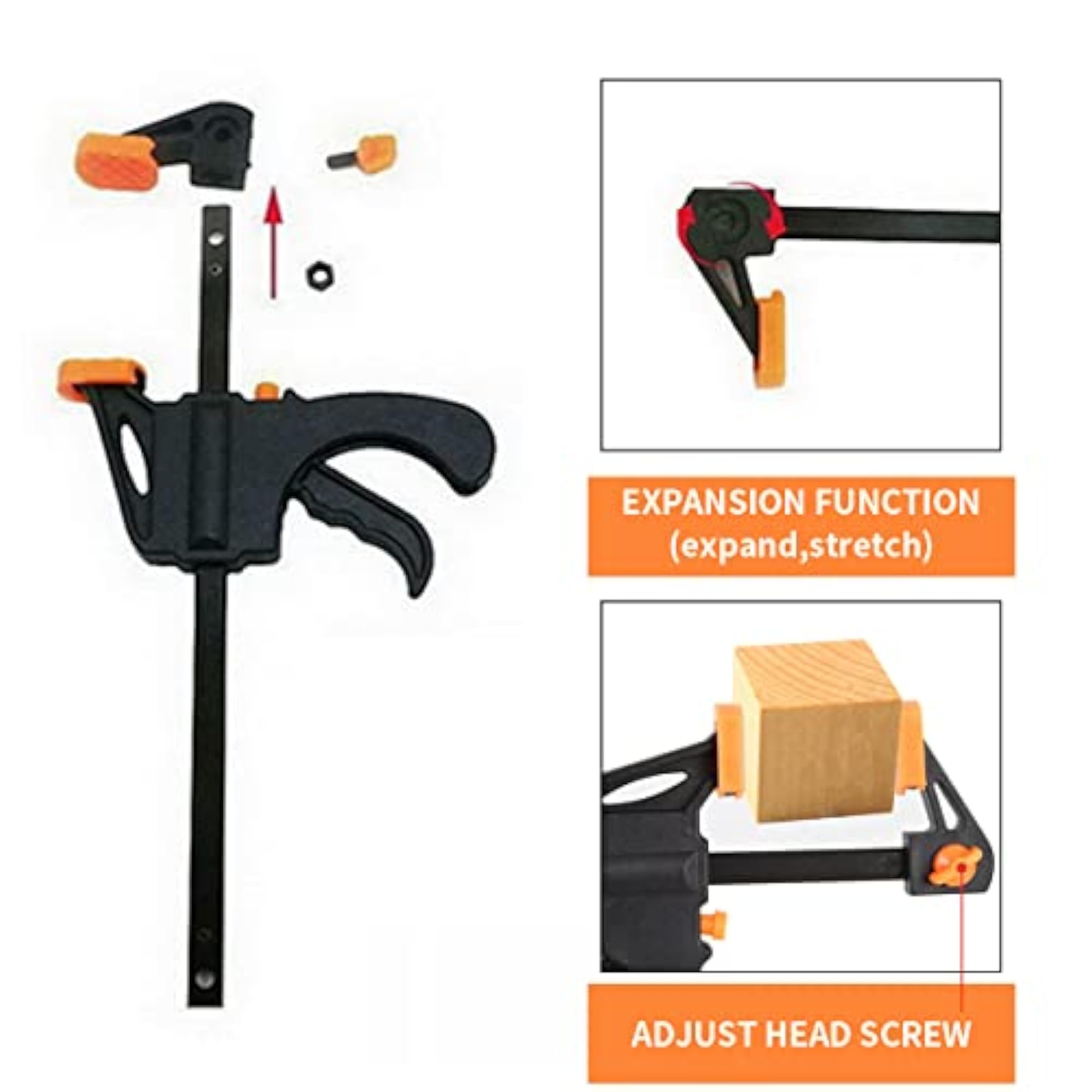 Clamp Set 4 Pcs Steel F Style for Woodworking, Durable Grip