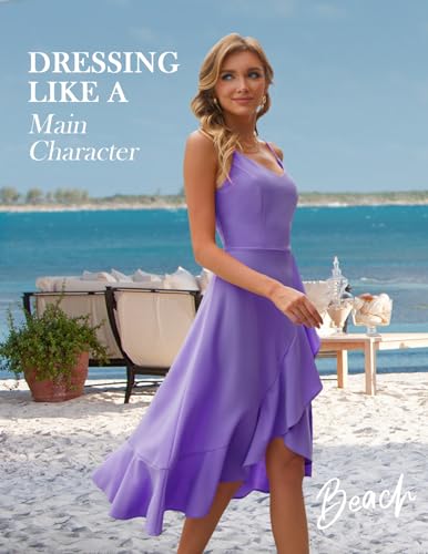 Image of DRESSTELLS Women's Cocktail Dresses, Formal Wedding Guest Graduation Party High Low Dress