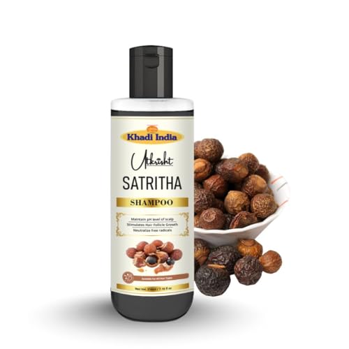 Image of Khadi Natural Satritha Hair Shampoo for Scalp Cleansing, Hair Strength & Healthy Hair Growth | Suitable for All Hair Types | 210ml
