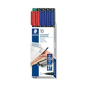 STAEDTLER Lumocolor 318 Foliestift permanent (waterbestendig, veegvast, in seconden droog, F-punt ca. 0,6 mm, hoge…