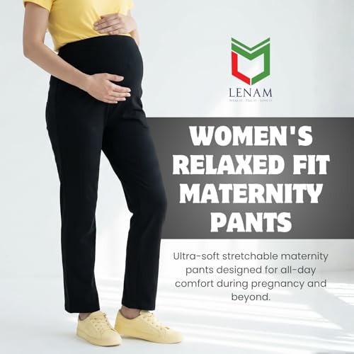 Image of LENAM Women's Relaxed Fit Maternity Pants