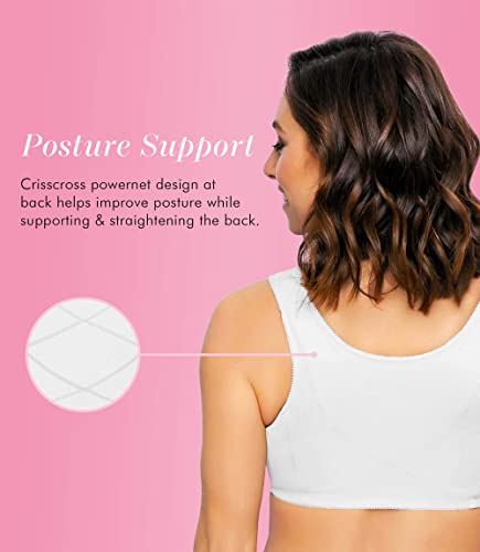Exquisite Form Fully Cotton Soft Cup Full-Coverage Posture Bra, Lace, Front Closure, Wire-Free #5100531 #TOP1