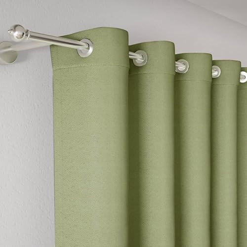 Image of Wakefit Solid Blackout Window Curtains 5 Feet | Set of 2 | Upto 80% Room Darkening Faux Silk Drapes | Thermal Insulated & Noise Reducing Curtains for Living Room & Home Dcor | Jog Green