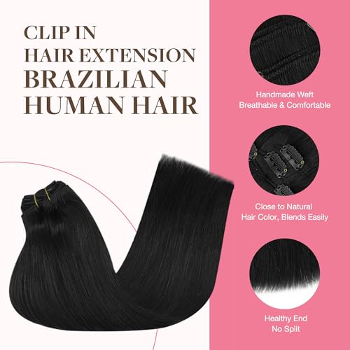 image for GOO GOO Clip in Hair Extensions Real Human Hair, Remy Human Hair Exten