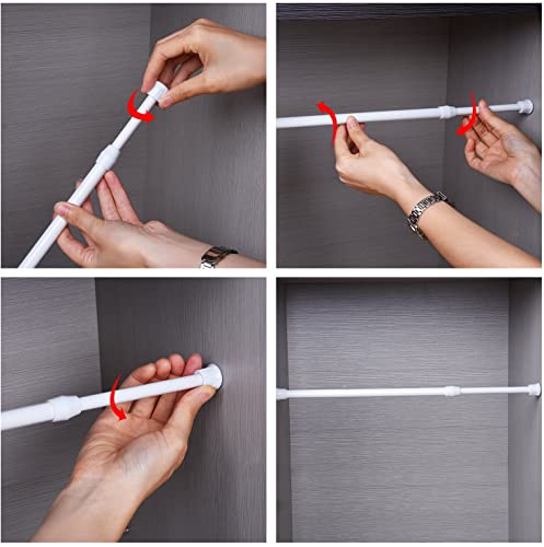 3 pezzi Bastoni di tensionamento per tende Estensibili Asta di tensionamento per tende, armadi, guardaroba, allungabile da 42 a 70 cm, senza forare e senza colla - Image 4
