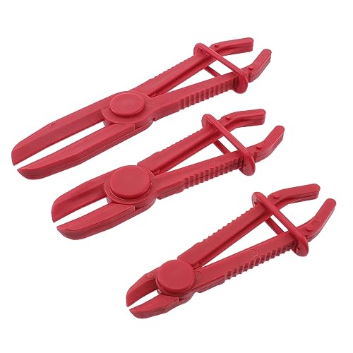 NUOBESTY 3 Pezzi Pinze di taglio per tubi strumenti automobilistici Tubazione fascetta gas pinza di intercettazione dei tubi dell'auto pinza per sigillare l'auto rosso Colore Casuale