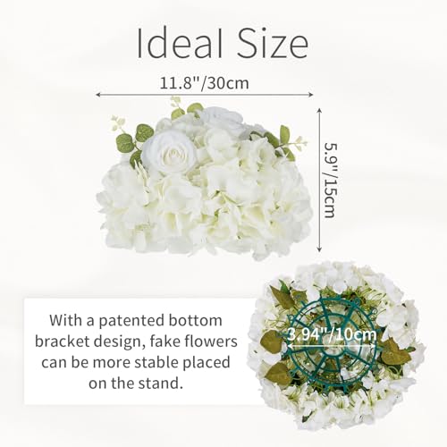Boules de fleurs blanches centre de table mariage 30cm sans flétrissement - 8