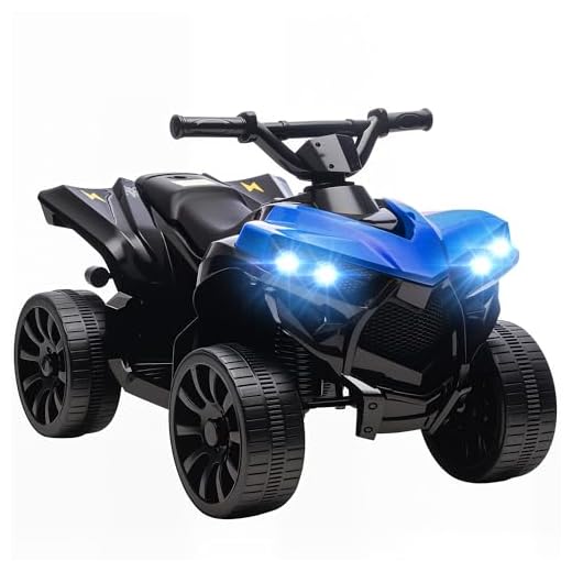 AIYAPLAY Kinder Quad Elektro 6V Kinderquad mit Vorwärts-, Rückwärtsfunktion, Musik, LED-Scheinwerfer, Kinderfahrzeug Elektro-Quad für Kinder von 37-72 Monaten Blau