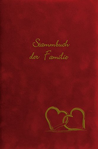 Stammbuch MAGRIT - rot, Velours, Goldprägung, Stammbuchformat 14x21 cm, 6-Ringmechanik - für den schönsten Tag im Leben