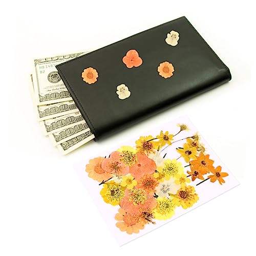 Kit 40 flores prensadas secas color naranja para manualidades