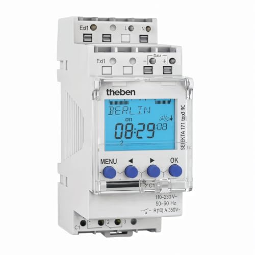 Theben 1710330 SELEKTA 171 top3 RC - Astro-Zeitschaltuhr - Wochenprogramm - 1 Kanal - App-Programmierung möglich - 84 Speicherplätze