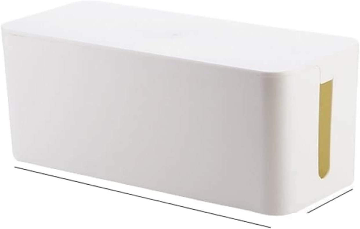 Hanging Storage Bags Cable Storage Box, Power Board, Wire Management, Wire Box, Socket Organizer, Network Basket, Charger(White-L)