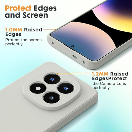 Image of DIZORO Compatible with Mi Redmi Note 15 Pro 5G Back Cover with Upgraded Square Edges for Camera Protection Shockproof Flexible Matte Liquid Silicone Mobile Phone Case - Stone