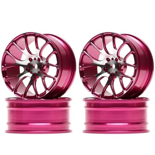RC���[�V���O�p�[�c For Tamiya For HSP For HPI For TT-01 For TT-02 XV-01 1/10 4 �A���~�����z�C�[���n�u Rc �J�[�A�b�v�O���[�h�p�[�c�A�N�Z�T���[(Red)