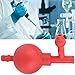 Pilipane 2 Pcs Suction Bulb Lab Quantitative Ear Sucking Washing 3 Way Rubber Bulb for Laboratory Industrial Agricultural Research Food Labs Red