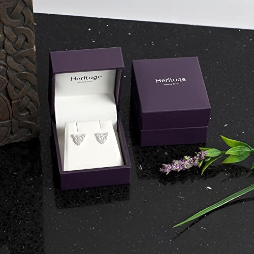 Heritage Sterling Silver Celtic Creatures Cat Face Stud Earrings