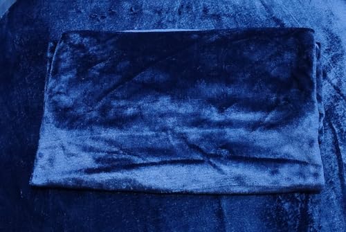 Image of Sands Luxurious 6Pc Bedding Set for Winter, 1 Double Duvet Cover,1 Double Bed bedsheet, 2 Pillow Covers, 2 Round Cushions, Ultra Soft Woollen Bedsheet Set- 90X100 inches (Navy Blue)