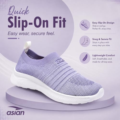 Image of ASIAN Breeze-05 Women's Walking Shoes | Stylish, Lightweight, Breathable Slip-Ons with Cushioned Comfort | Ideal Travel