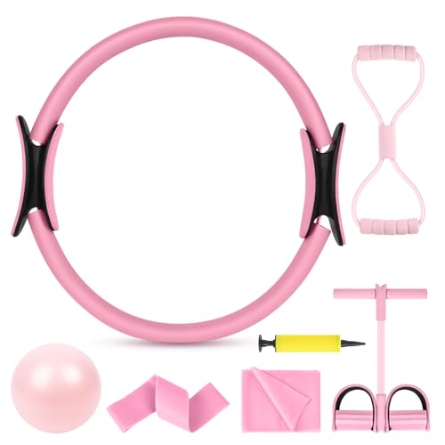 Anneau de Pilates 38cm et kit d'entraînement complet pour le renforcement musculaire du tronc